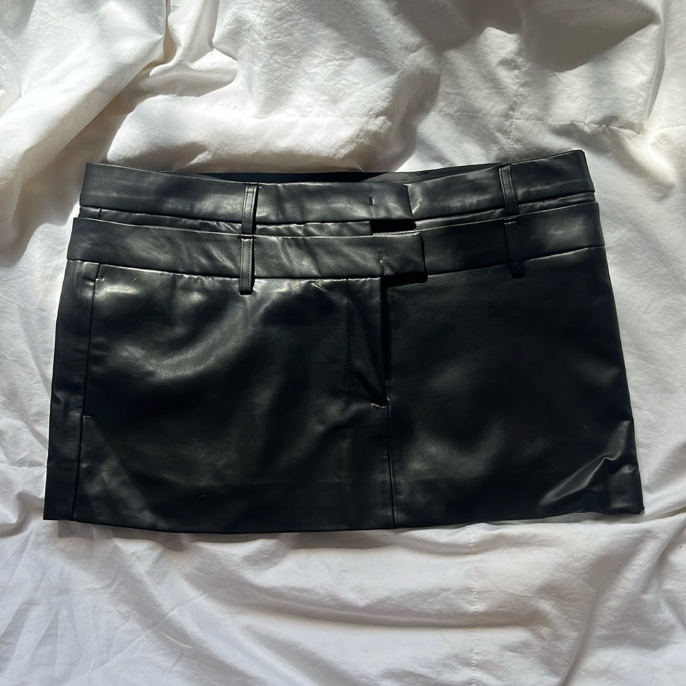 NWT Frankie Shop Leather Mini Skirt